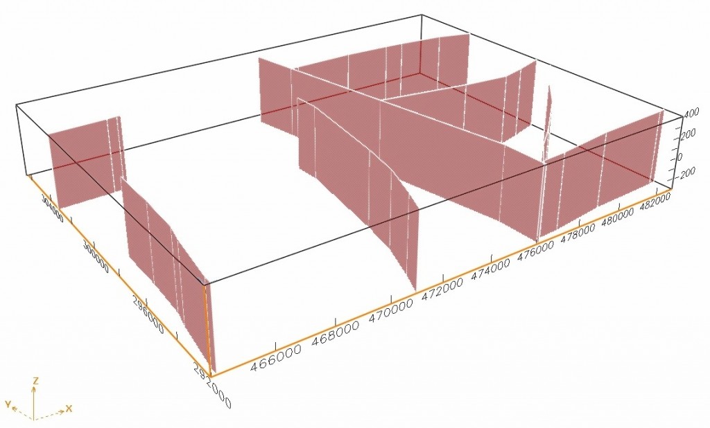 Rys. 1: Trójwymiarowy model uskoków